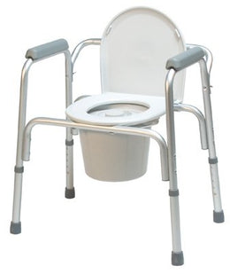 Graham-Field 3-in-1 Commode Chair Lumex® Padded Fixed Arms Aluminum Frame Back Bar 13-1/2 Inch Seat Width 300 lbs. Weight Capacity - Case of 4 - 2195A-4-CS