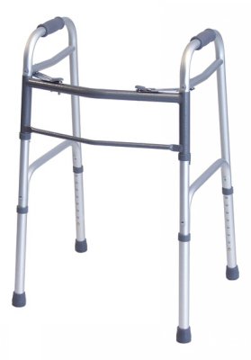 Graham-Field Dual Release Folding Walker Adjustable Height Lumex® Everyday Aluminum Frame 300 lbs. Weight Capacity 32-1/4 to 39-1/4 Inch Height - Case of 4 - 716070A-4-CS