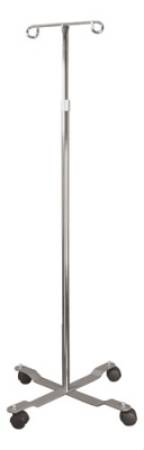 Graham-Field IV Stand Lumex® Select Care 2-Hook Five Swivel Ball Bearing Casters, 23 Inch Width - Each - GF7012-1-EA
