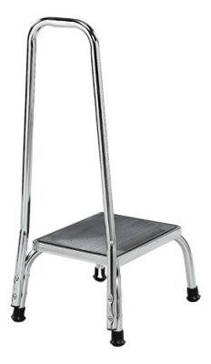 Graham-Field Step Stool with Handrail 1 Step Steel Frame 9 Inch Step Height - Case of 2 - GF1840C-2-CS