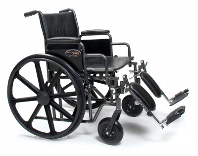 Graham-Field Bariatric Wheelchair Traveler® HD Heavy Duty Dual Axle Desk Length Arm Elevating Legrest Black Upholstery 20 Inch Seat Width Adult 500 lbs. Weight Capacity - Each - 3G010330-EA