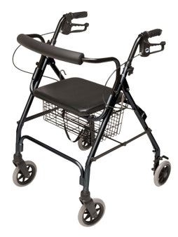 Graham-Field 4 Wheel Rollator Lumex® Walkabout Lite Black Adjustable Height / Lightweight / Folding Aluminum Frame - Each - RJ4300K-EA