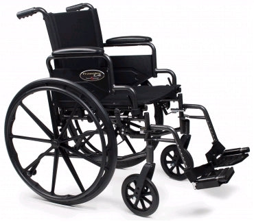 Graham-Field Lightweight Wheelchair Traveler® L4 High Strength Dual Axle Desk Length Arm Swing-Away Footrest Black Upholstery 18 Inch Seat Width Adult 250 lbs. Weight Capacity - Each - 3F020120-EA