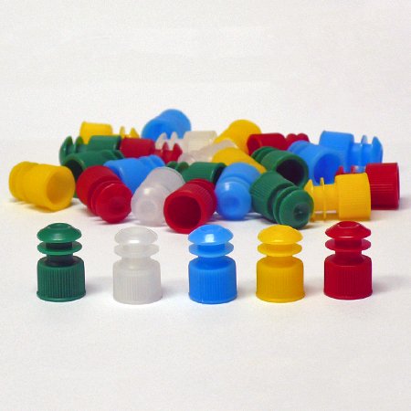 Globe Scientific Test Tube Cap Blue, Flanged Plug 12 mm Tube - Case of 1000 - 118127B-CS