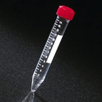 Globe Scientific Centrifuge Tube Conical Bottom Plain 17 X 120 mm 15 mL Red Screw Cap Acrylic Tube - Case of 500 - 6267-CS