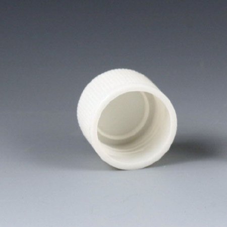 Globe Scientific Tube Closure Polypropylene Screw Cap White 16 mm For Secondary Tubes NonSterile - Case of 1500 - 5528B-CS