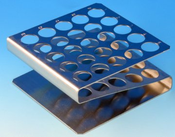 Globe Scientific Z-Shape Test Tube Rack Globe® Scientific 25 Place 12 to 13 mm Tube Size Metallic 1-1/2 X 4-1/4 X 4-1/2 Inch - Each - 457200-EA