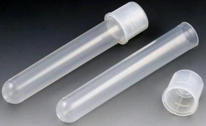 Globe Scientific Test Tube Round Bottom Plain 12 X 75 mm 5 mL Without Color Coding Dual Position Snap Cap Polypropylene Tube - Bag of 25 - 110438-BG