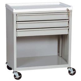 Harloff Treatment Cart ETC Line Steel 23.38 X 27.25 X 15.13 Inch Light Gray Three 2.75 Inch, One 12 Inch Drawers - Each - ETC-3-EA