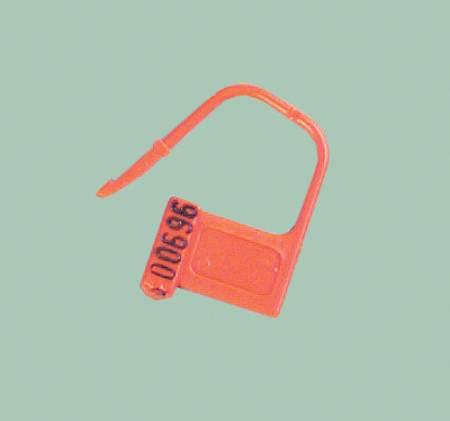 Health Care Logistics Heavy-Duty Padlock Seal Health Care Logistics Numbered Red Plastic 7/8 X 1-3/8 Inch - Pack of 100 - 7805-PK