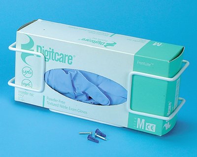Health Care Logistics Glove Box Holder Horizontal Mounted 1-Box Capacity White 3-1/2 X 4-1/4 X 11-1/4 Inch Coated Wire - Each - 7430-01-EA