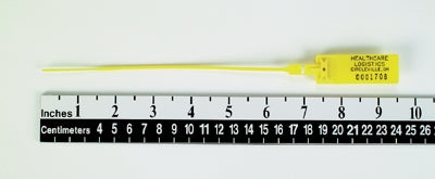 Health Care Logistics Secure-Pull Breakable Seal Health Care Logistics Consecutively Numbered Yellow Polypropylene 9-1/2 Inch - Pack of 100 - 8187-10-PK