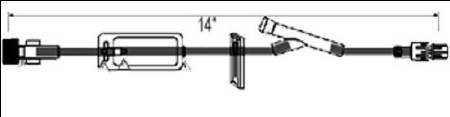 ICU Medical IV Extension Set Standard Bore 14 Inch Tubing With Filter - Case of 50 - B1019-CS