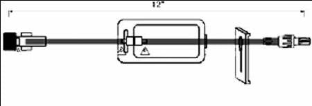 ICU Medical IV Extension Set Macro Bore 12 Inch Tubing With Filter - Case of 50 - B1115-CS