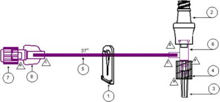 ICU Medical IV Extension Set 38 Inch Tubing - Case of 50 - B9927-CS