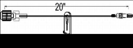 ICU Medical IV Extension Set Needle-Free Port Mini Bore 20 Inch Tubing - Case of 50 - B1118-CS