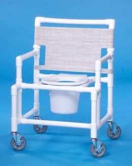 IPU Commode / Shower Chair ipu® Fixed Arms PVC Frame Mesh Backrest 24 Inch Seat Width 450 lbs. Weight Capacity - Each - SCC9250 OS-EA