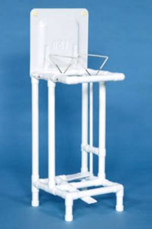 IPU Hamper Stand Standard Stationary Square Opening 22 gal. Capacity Foot Pedal Self-Closing Lid - Each - LHS11-EA