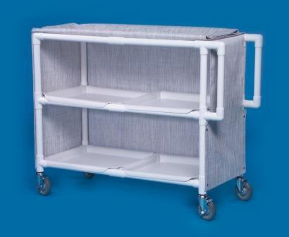IPU Linen Cart with Cover 2 Shelves PVC 5 Inch Heavy Duty Casters, 2 Locking - Each - LC242-EA