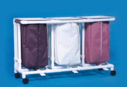 IPU Triple Hamper with Bags Classic 4 Casters 39 gal. - Each - LH-23-ZF-MESH-EA