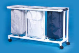 IPU Triple Hamper with Bags Select 4 Casters 39 gal. - Each - ELH-03-ZF-EA