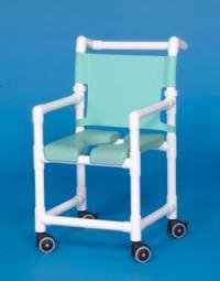 IPU Shower Chair ipu® Fixed Arms PVC Frame Mesh Backrest 17-1/4 Inch Seat Width 300 lbs. Weight Capacity - Each - SC719G-FOREST GREEN MESH-EA