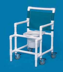 IPU Commode / Shower Chair ipu® Fixed Arms PVC Frame Mesh Backrest 375 lbs. Weight Capacity - Each - SCC9250 MS-EA