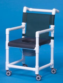 IPU Shower Chair ipu® Fixed Arms PVC Frame Mesh Backrest 300 lbs. Weight Capacity - Each - SC718G-EA