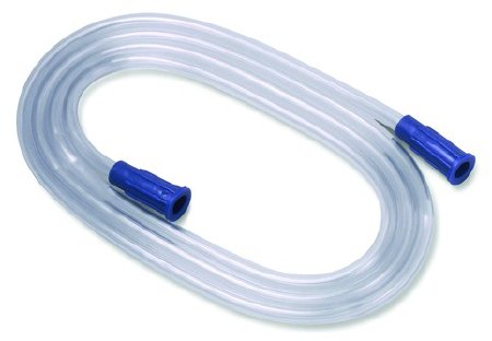 Cardinal Suction Connector Tubing Argyle® 6 Foot Length 0.25 Inch I.D. NonSterile Female / Male Connector Clear Striated OT Surface - Case of 50 - 42450-CS