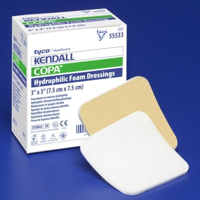 Cardinal Foam Dressing Kendall™ Foam Plus 6 X 6 Inch Without Border Polyurethane Backing Nonadhesive Square Sterile - Case of 50 - 55566P-CS