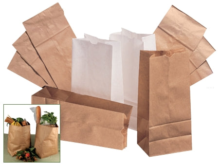 Lagasse Grocery Bag General Brown Kraft Paper #4 - Pack of 500 - BAGGK4500-PK