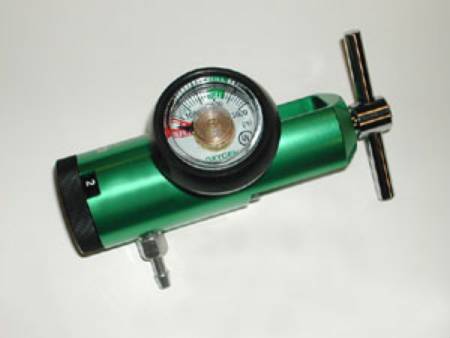 Mada Medical Products Mini Oxygen Regulator Click Style 0 - 8 LPM Barb Outlet CGA-870 - Each - M1935-8GB-EA