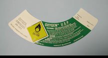 Mada Medical Products Pre-Printed Label Barkley® Laboratory Use Beige / Green Oxygen Filled Black / White Biohazard - Each - 1306L-EA