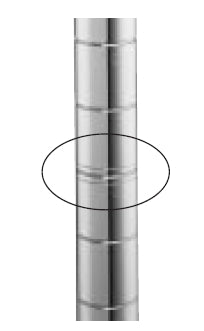 Intermetro Industries Post Site-Select™ 34-1/2 Inch H, 2 Lbs, Chrome - Each - 33P-EA