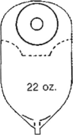 Nu-Hope Laboratories Urinary Pouch 11 Inch Length 3/4 to 1-1/2 Inch Stoma Oval A, Convex - Box of 10 - 8634-FV-DC-BX