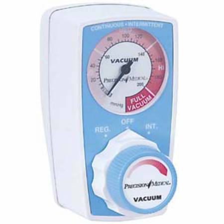 Precision Medical Precision Medical® Vacuum Regulator Continuous / Intermittent 0 - 200 mmHg Tubing Nipple Ohmeda Adapter - Each - PM3304-EA
