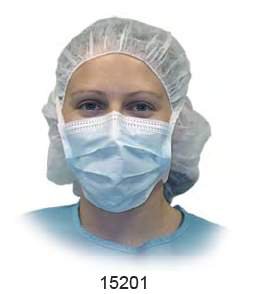 Aspen Surgical Products Surgical Mask Pleated Tie Closure One Size Fits Most Blue NonSterile ASTM Level 1 Adult - Case of 300 - 15201-CS