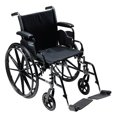 Patterson Medical Supply Lightweight Wheelchair drive™ Cruiser III Dual Axle Desk Length Arm Elevating Legrest Black Upholstery 20 Inch Seat Width Adult 350 lbs. Weight Capacity - Each - 565467-EA