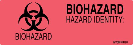Precision Dynamics Pre-Printed Label MedVision® Warning Label Fluorescent Red Paper Biohazard / Symbol Black Biohazard 1 X 2-15/16 Inch - Roll of 1 - MV06FR0728-RL