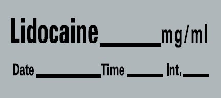 Precision Dynamics Drug Label Barkley® Anesthesia Label Lidocaine_mg/mL Date_Time_Int Gray 1/2 X 1-1/2 Inch - Roll of 1 - LAN-11-RL