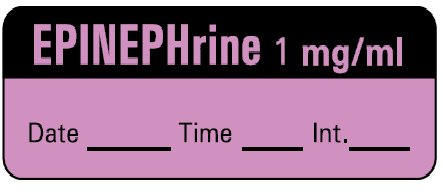 Precision Dynamics Drug Label Barkley® Anesthesia Label EPINEPHrine 1 mg/mL Date_Time_Int_ Violet 1/2 X 1-1/2 Inch - Roll of 1 - LAN-6D1-RL