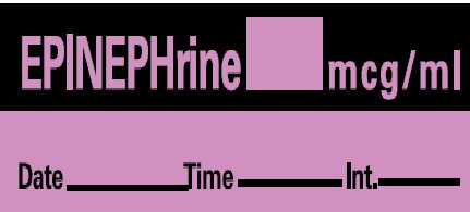 Precision Dynamics Drug Label Barkley® Anesthesia Label EPINEPHrine mcg/mL date_time_int_ Violet 1/2 X 1-1/2 Inch - Roll of 1 - LAN-6-RL