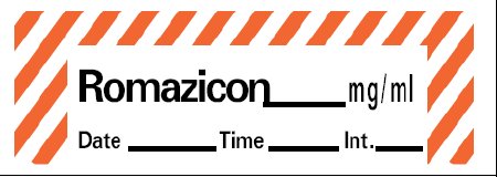 Precision Dynamics Drug Label Barkley® Anesthesia Label Romazicon_mg/mL Date_Time_Int_ Red / White 1/2 X 1-1/2 Inch - Roll of 1 - ANS-19-RL