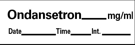 Precision Dynamics Drug Label Barkley® Anesthesia Label Tape Ondansetron_mg/mL Date_Time_Int White 1/2 X 1-1/2 Inch - Roll of 1 - AN-55-RL