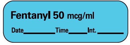 Precision Dynamics Drug Label Barkley® Anesthesia Label Fentanyl 50 mcg/mL___Date__Time__Int. Blue 1/2 X 1-1/2 Inch - Roll of 1 - LAN-7D50-RL