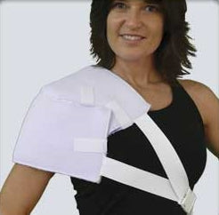Professional Products Cold Therapy Wrap Ezy Wrap® Shoulder One Size Fits Most Fabric / Foam Reusable - Each - 02702-GEL-01-EA