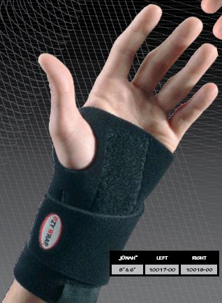 Professional Products Wrist Brace eZY WRAP® Jonah™ Wraparound Neoprene Right Hand Black One Size Fits Most - Each - 10018-00-01-EA