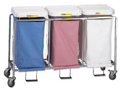 R & B Wire Products Triple Hamper with Bags 4 Casters 30 to 35 gal. - Each - 676WBM-EA