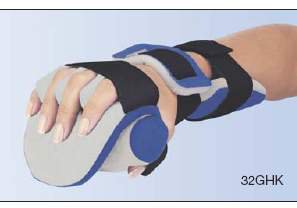 Restorative Care of America Geriatric Hand Orthosis with Finger Separators Contoured Thermoplastic Right Hand Black / Blue / Gray Medium - Each - 32GHK-M-R-EA