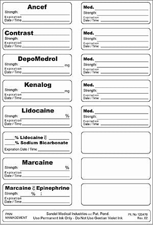 Sandel Medical Industries Label Kit Correct Medication Labeling System™ - Case of 50 - 3370-CS